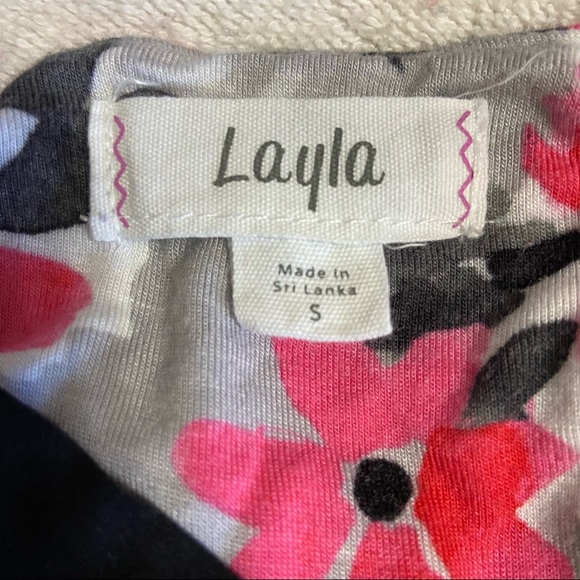 Layla -Floral Tank Top Blouse Sz small - Picture 3 of 3